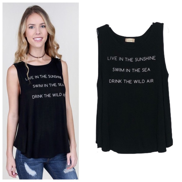 Altar'd State Tops - Altar’d  State Windswept Graphic Quote Tank Top